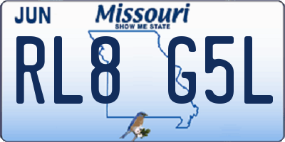 MO license plate RL8G5L