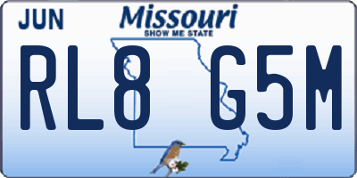 MO license plate RL8G5M