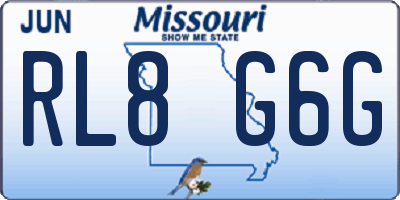 MO license plate RL8G6G