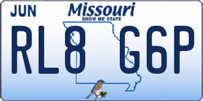 MO license plate RL8G6P