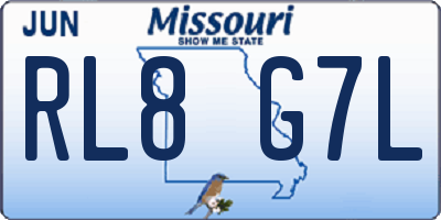 MO license plate RL8G7L