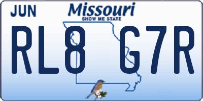 MO license plate RL8G7R