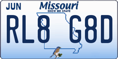MO license plate RL8G8D