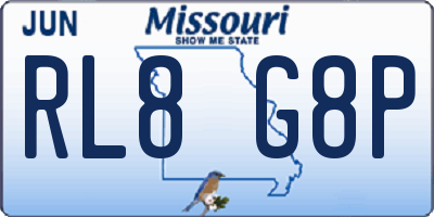MO license plate RL8G8P