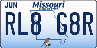 MO license plate RL8G8R
