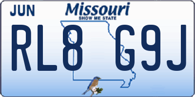 MO license plate RL8G9J