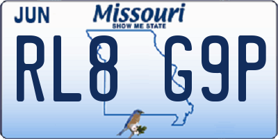 MO license plate RL8G9P
