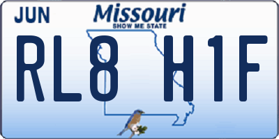 MO license plate RL8H1F