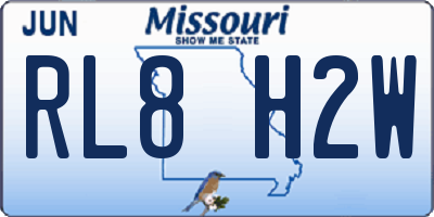 MO license plate RL8H2W