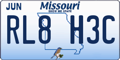 MO license plate RL8H3C