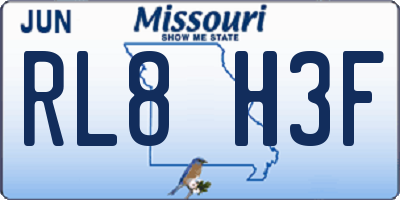 MO license plate RL8H3F