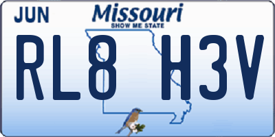 MO license plate RL8H3V