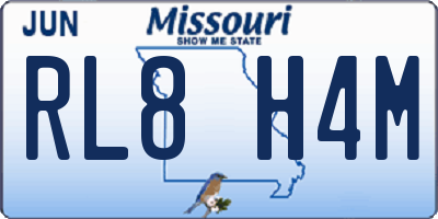 MO license plate RL8H4M