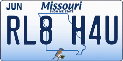 MO license plate RL8H4U