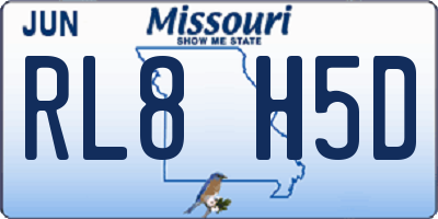 MO license plate RL8H5D