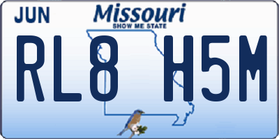 MO license plate RL8H5M