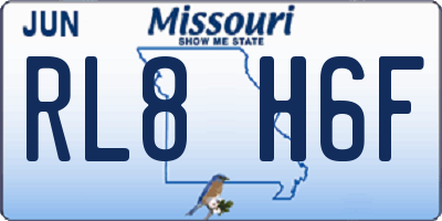 MO license plate RL8H6F
