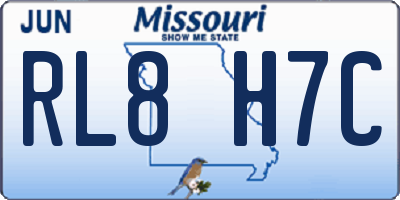 MO license plate RL8H7C