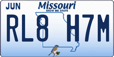 MO license plate RL8H7M