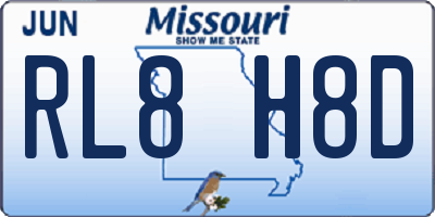 MO license plate RL8H8D