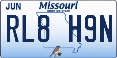 MO license plate RL8H9N