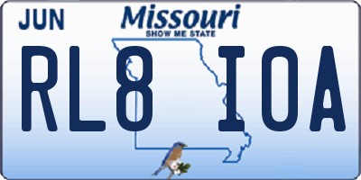 MO license plate RL8I0A