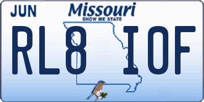 MO license plate RL8I0F