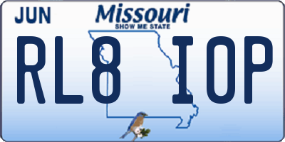 MO license plate RL8I0P