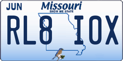 MO license plate RL8I0X