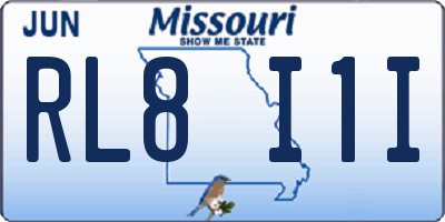 MO license plate RL8I1I