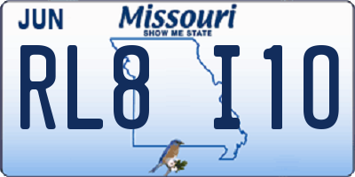 MO license plate RL8I1O