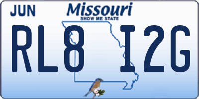 MO license plate RL8I2G