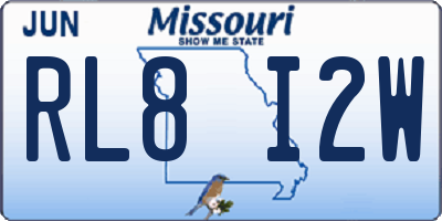 MO license plate RL8I2W