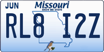 MO license plate RL8I2Z