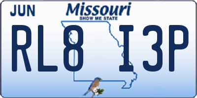 MO license plate RL8I3P