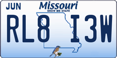 MO license plate RL8I3W
