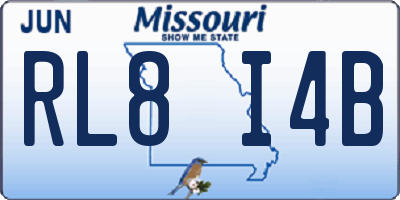 MO license plate RL8I4B