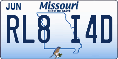 MO license plate RL8I4D