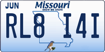 MO license plate RL8I4I