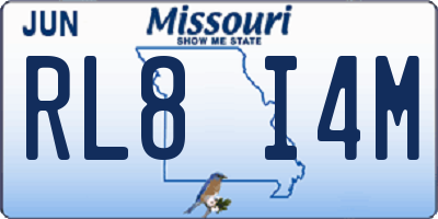 MO license plate RL8I4M
