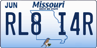 MO license plate RL8I4R