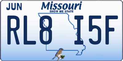 MO license plate RL8I5F