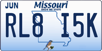 MO license plate RL8I5K