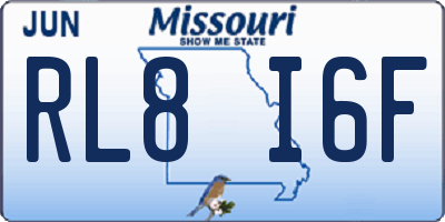MO license plate RL8I6F