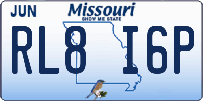 MO license plate RL8I6P