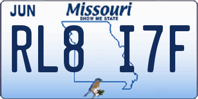 MO license plate RL8I7F