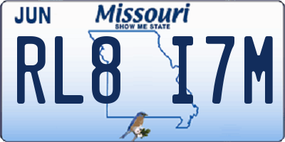 MO license plate RL8I7M
