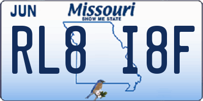 MO license plate RL8I8F