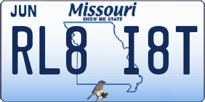 MO license plate RL8I8T