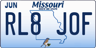MO license plate RL8J0F